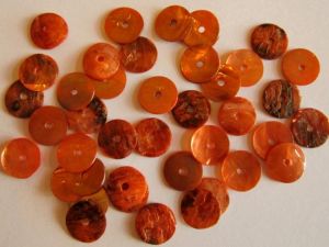 Shell sequin 10mm hole in the middle orange