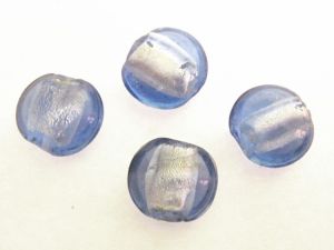 Foil bead coin  light blue FH0005