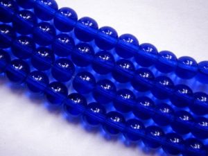 Glass bead 8mm cobalt blue