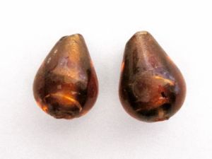 Foil bead drop amber FH0058 (6pcs)
