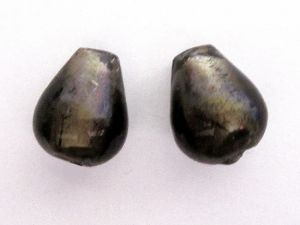 Foil bead drop smokey grey FH0059 (6pcs)