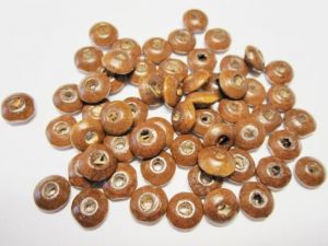 Wood bead rondelle brown (4x8)