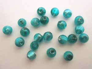 Foil bead 6mm blue-green FH0109