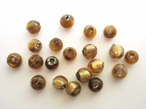 Foil bead 6mm amber FH0110