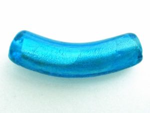 Foil bead tube turquoise FH0118