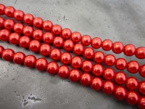 Glass pearl 8mm red HL11