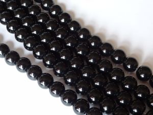 Glass bead 16mm black