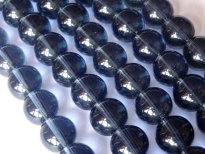 Glass bead 10mm navy blue