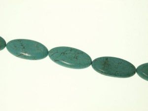 Magnesite turquoise dyed 15x30mm oval