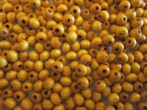Wood bead mustard (5x6mm)