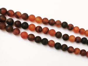 Akaatti matta punaruskea 8mm (48kpl)