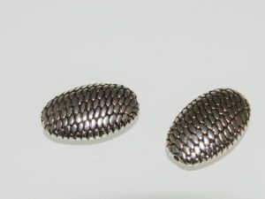 Copper coated bead flat oval rope pattern  CCB5097