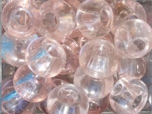 Glass bead big hole light pink