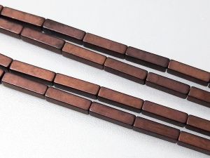 Hematiitti 2x8mm kantikas putki matta tummakupari (51kpl)