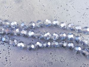 Crystal bead 6mm light AB blue-grey