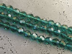 Crystal bead 6mm blue-green