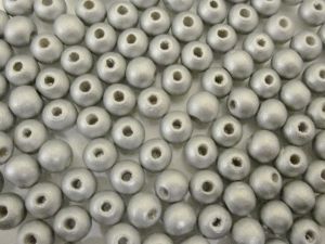 Woodbead pearl silver (5x6)