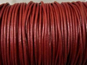 Leather cord 2mm round dark red