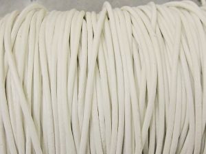 Leather cord 2mm round white