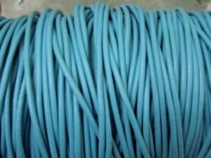 Leather cord 1,5mm round bluish turquoise