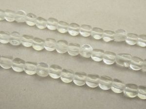 Glass bead small round curvy clear