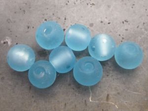 Frosted foil bead 10mm turquoise FH0132
