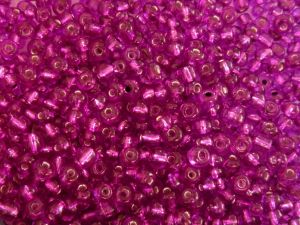 Glass seed bead 6/0 silver foil aniline with hint of lilac