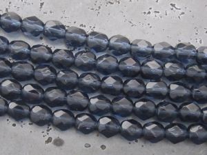 Tsekkiläinen fasettihiottu lasi 6mm tumma siniharmaa (20kpl)