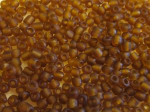 Glass seed bead 6/0 frosted brown