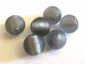 Frosted foil bead 12mm smokey grey 