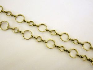 Loop chain antique brass plated round JCH0061