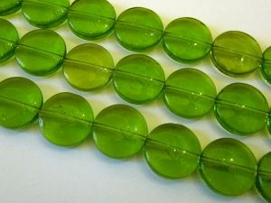 Glass bead coin green