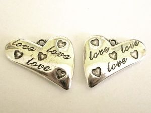 Copper coated pendant heart "love" CCB6655