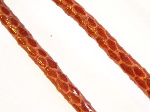 Leather imitation ribbon Lizard  orange