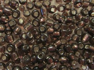 Glass seed bead 6/0 silver foil plum