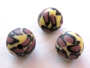 Polymer clay bead leopard (10mm)