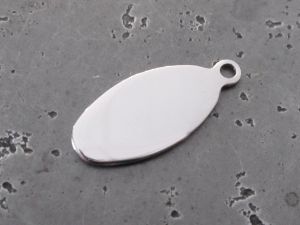 Stainless steel pendant flat oval big