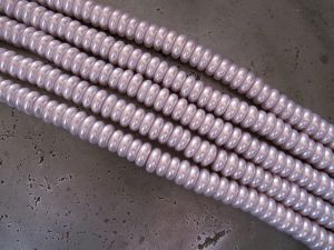 Glass pearl rondelle light lilac