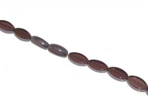 Glass bead metal plated edge oval JMG0032