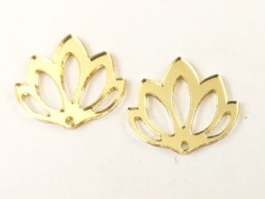 Akryylikukka kellokukka kultapeili 30*35mm (2kpl)