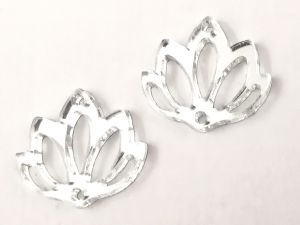 Akryylikukkalinkki kellokukka peili hopea 23x25mm (2kpl)