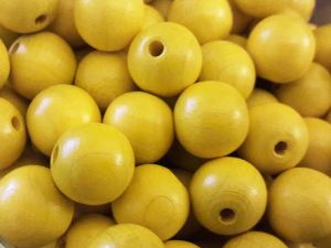 Czech wood bead 12mm yellow (25pcs)