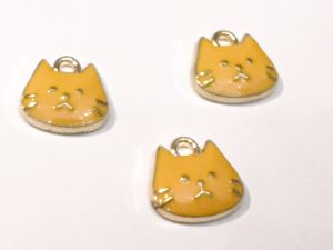 Riipus emaloitu kissankasvot keltainen (3kpl) K