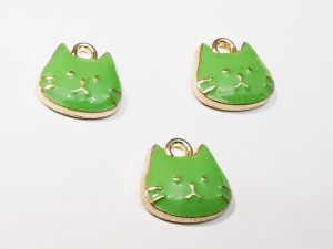 Riipus emaloitu kissankasvot vihreä (3kpl) K