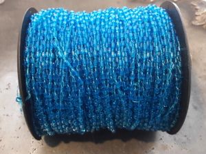 Glass tube cord turquoise 1m