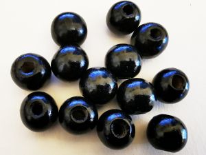 Wood bead black (13x14mm)