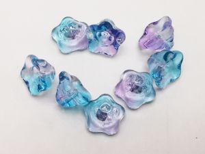 Lasihelmi kukka pieni lilasininen (8kpl)