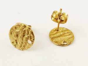 Ruostumaton teräs huurteinen tappikorvispohja reiällä 10mm (1pr)