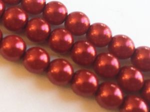 Tsekkiläinen helmiäishelmi punainen 6mm (20kpl)