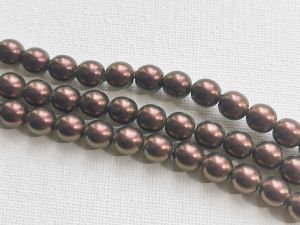 Tsekkiläinen helmiäislasi " Pasific Pearl" tumma kupari 8mm (15kpl)